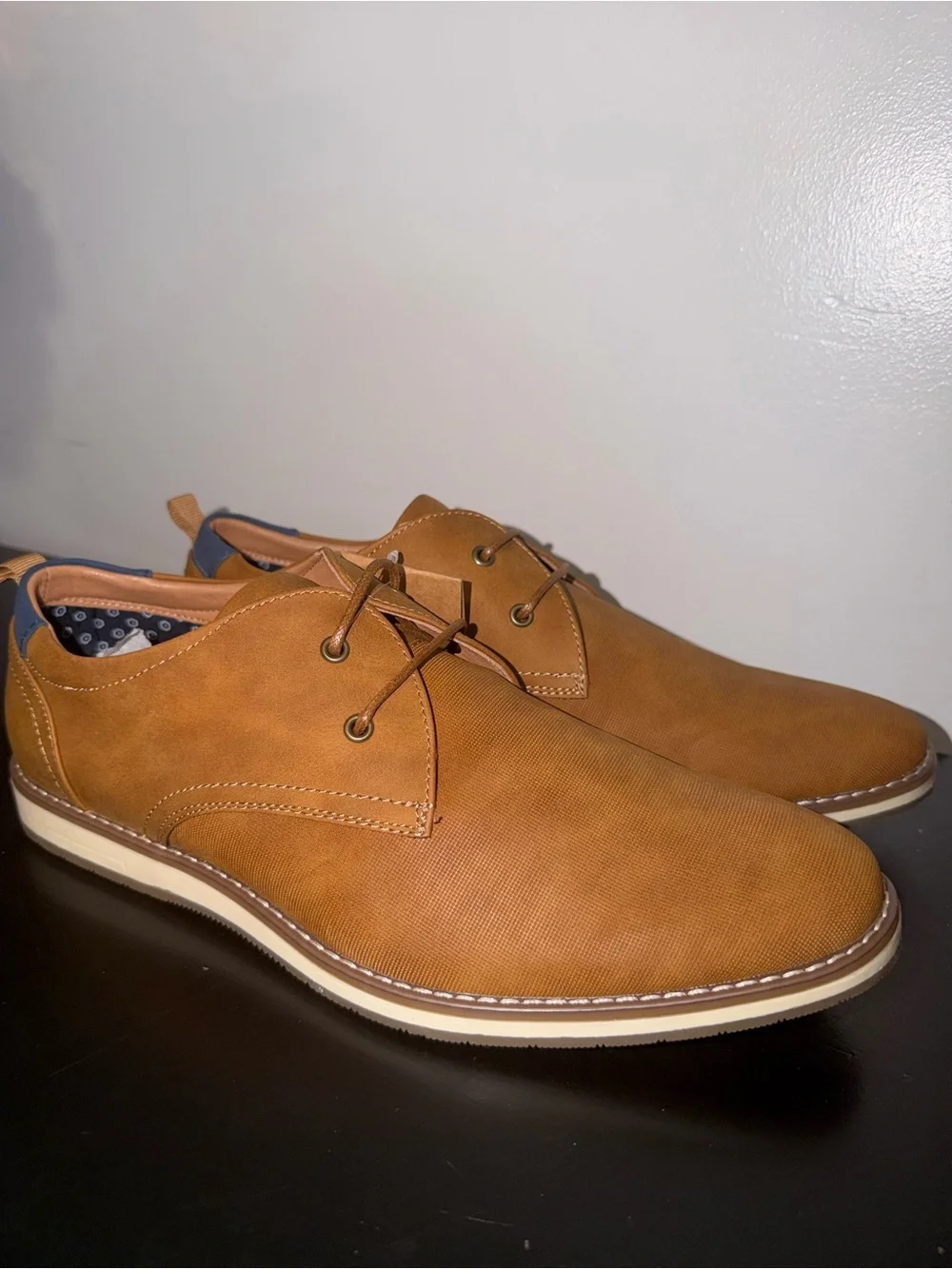 Men's Casual Derby Shoes in Cognac Tan